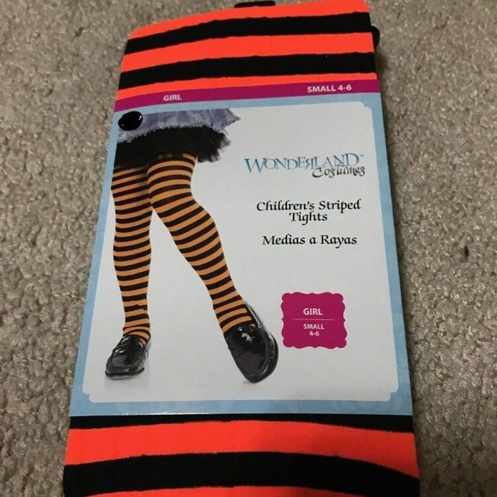 - HALLOWEEN GIRL 'S STRIPED TIGHTS / CHILD SIZE SMALL (4-6)